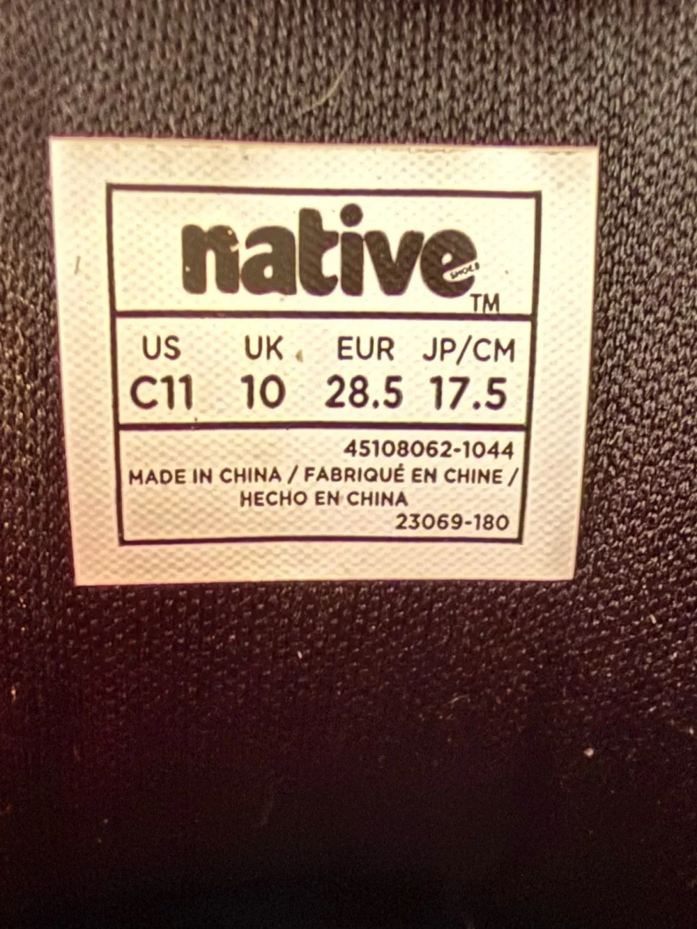 Native Kensington Treklite - Black Pink Girls Rain Boots Size C11